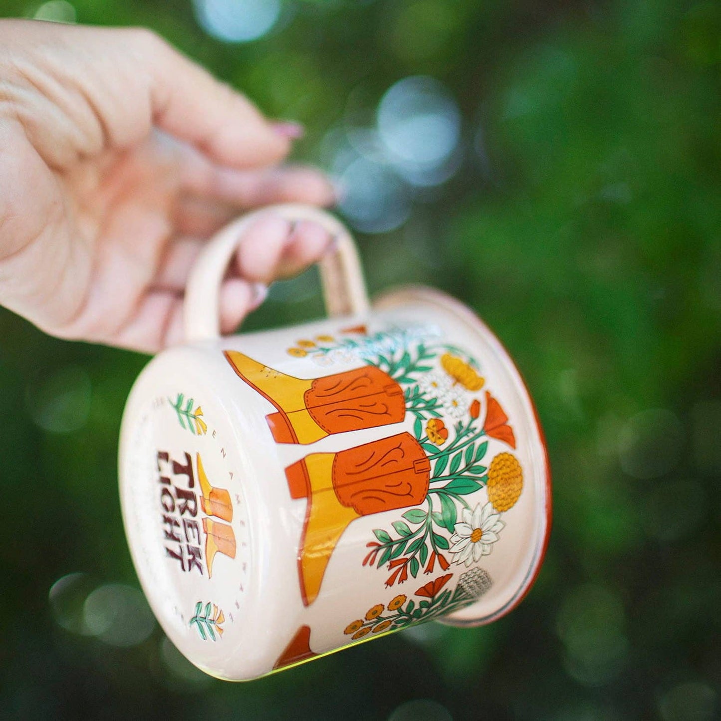 Enamel Coffee & Camp Mug | Western Bloom | 16 Oz | Cowboy