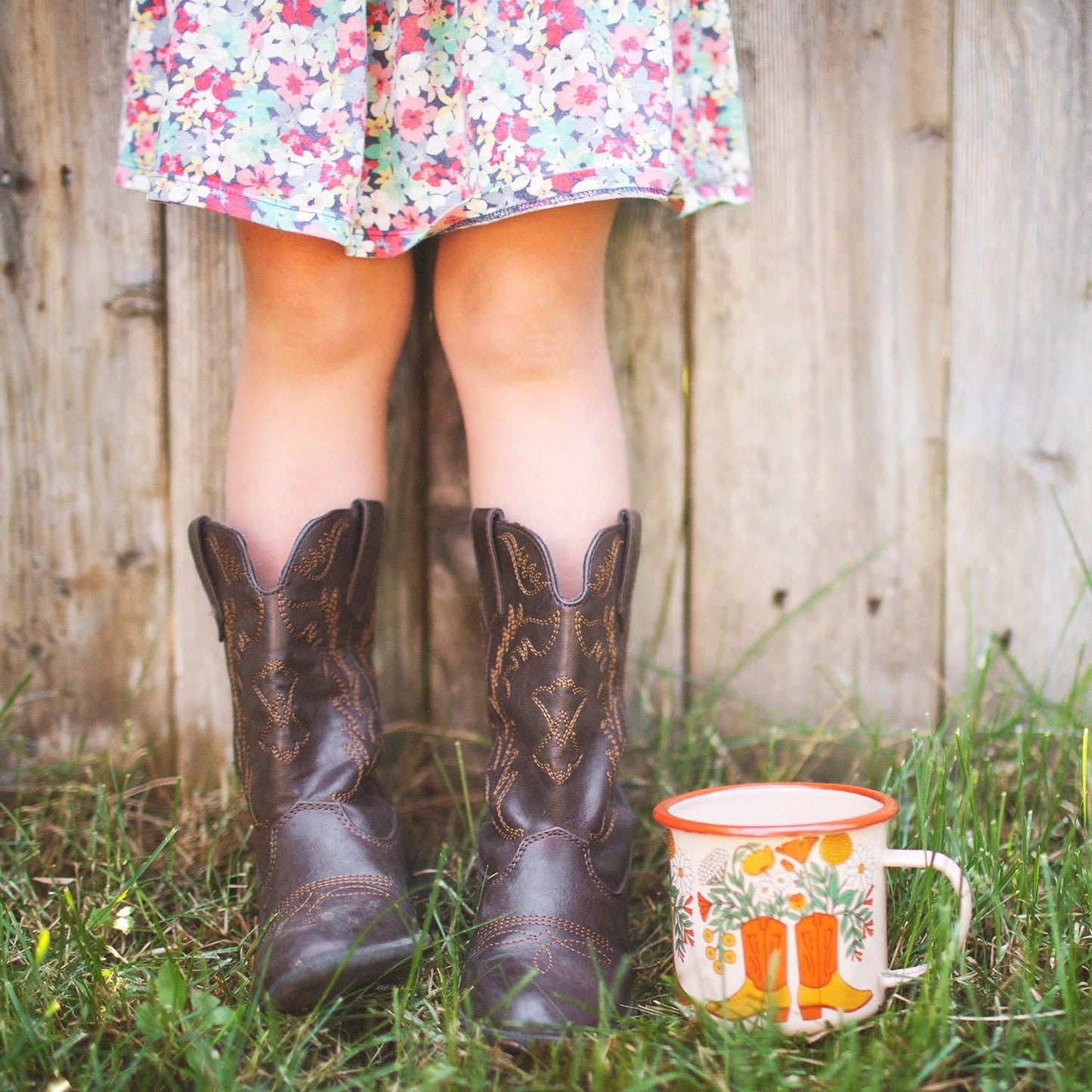 Enamel Coffee & Camp Mug | Western Bloom | 16 Oz | Cowboy