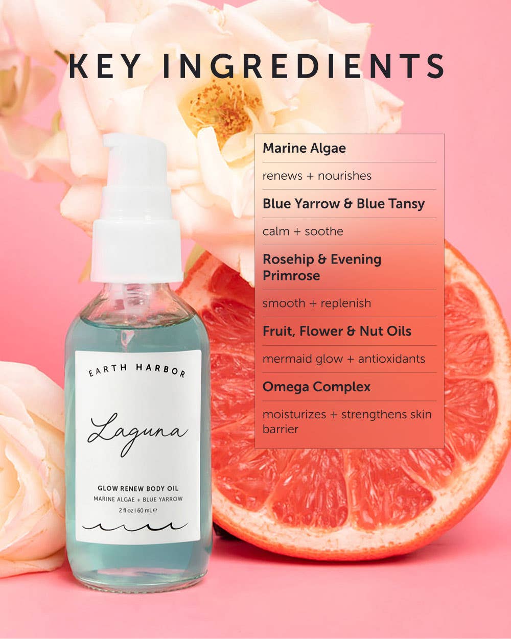 LAGUNA Glow Renew Body Oil: Marine Algae + Blue Yarrow