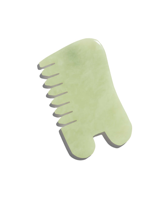Jade Massage Comb + Gua Sha: Head + Scalp + Face + Body