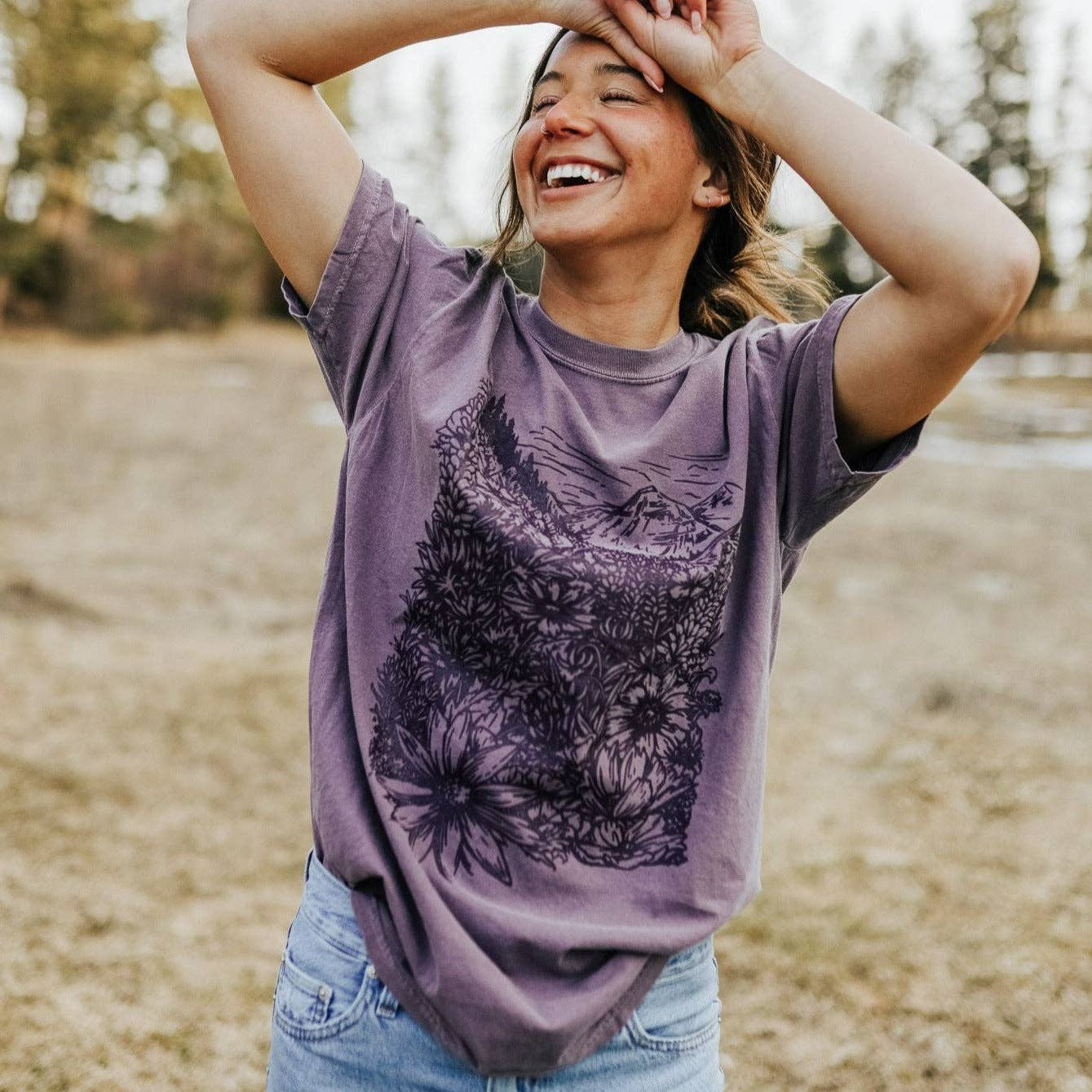 Flower Meadow Unisex Tee - Wine: XL