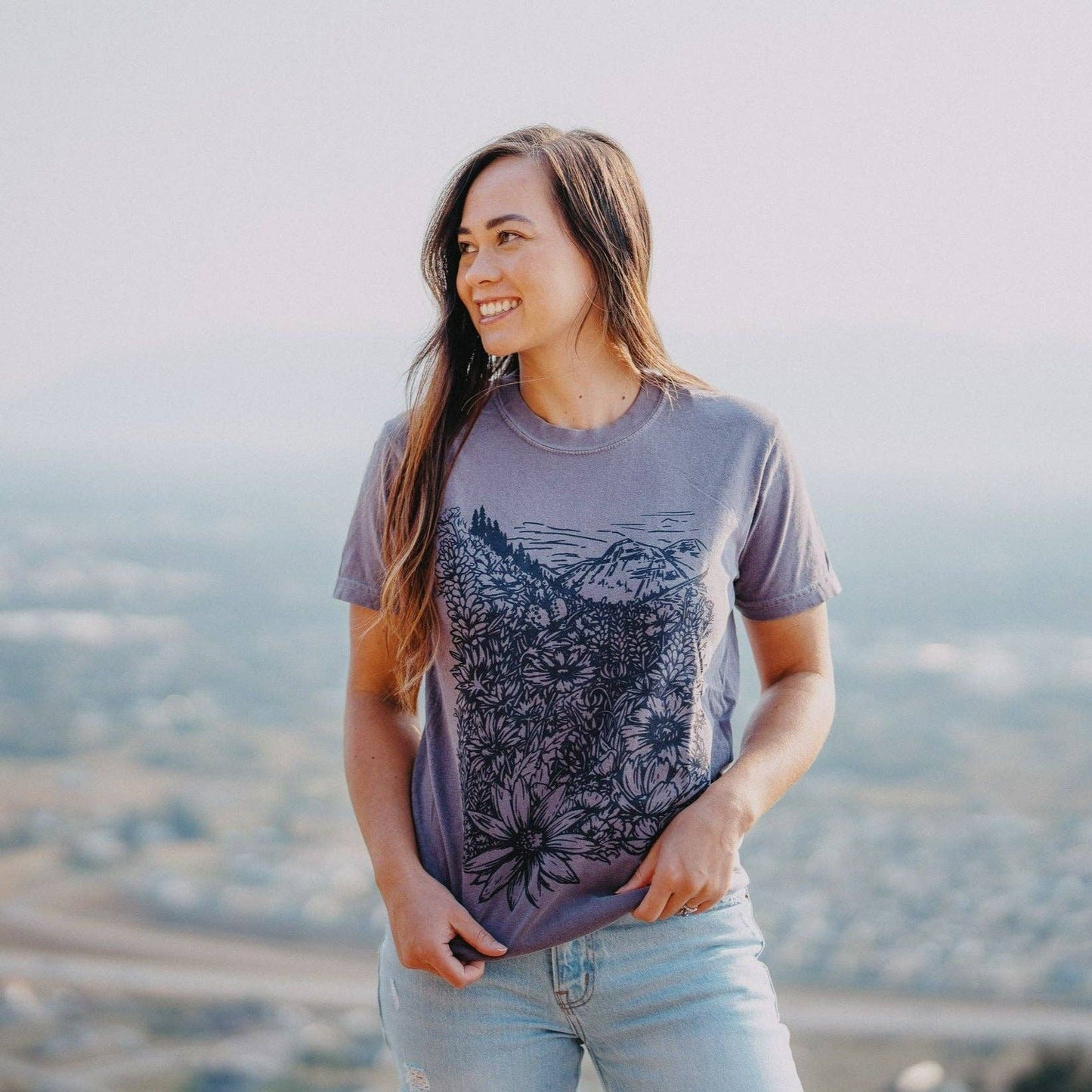 Flower Meadow Unisex Tee - Wine: XL
